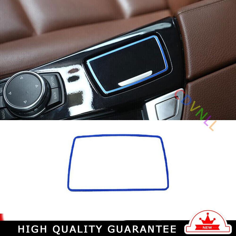 Console Cigarette Lighter Storage Box Trim For BMW 5 Series 11-17 Blue Aluminum