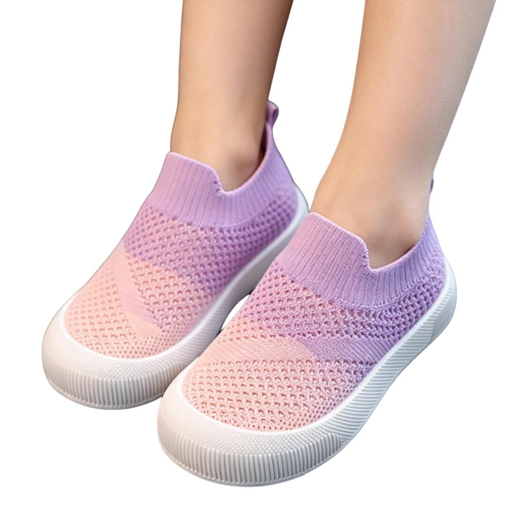 Breathable Flyknit Baby Shoes Slip On Soft Sole Lightweight Toddler Sneakers for Early Walking and Indoor Outdoor Use