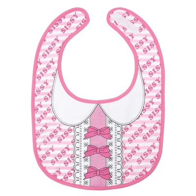 [LittleForBig] Erwachsenen-Lätzchen, Süße Schürze für die Pflege [Baumwolle + Wasserdichte Schicht] Rosa, Sissy-Muster, Hübsches Sissy