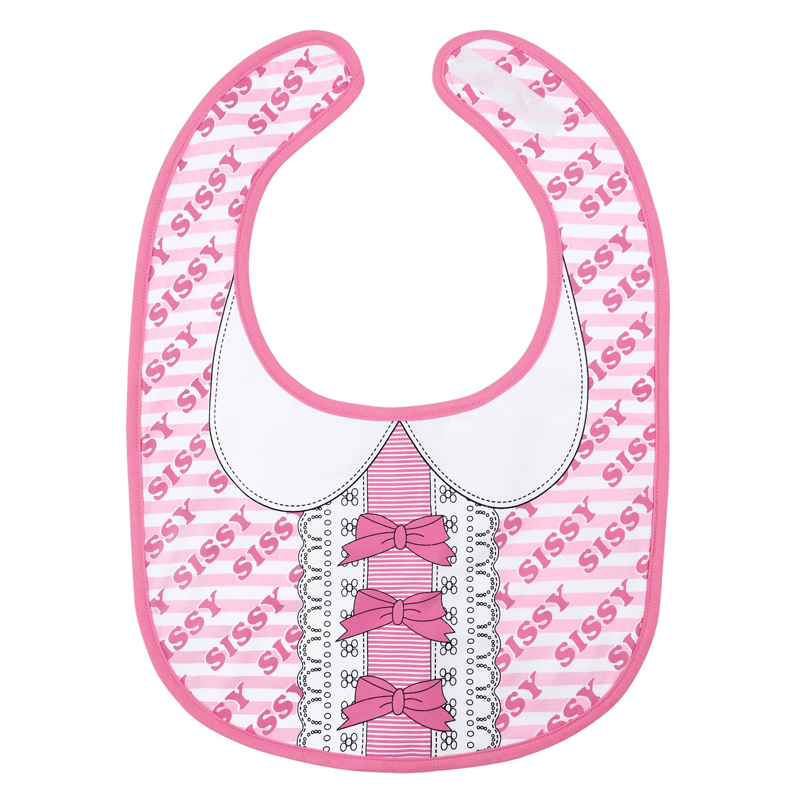 

LittleForBig Adult Bib, Cute Apron for Nursing Care [Cotton + Waterproof Sheet] Pink, Sissy Pattern, Pretty Sissy