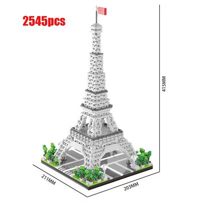 MOC World Famous Creative Architecture Eiffel Towers Micro Building Diamond Blocks Model City Street View Bricks Toys Gifts