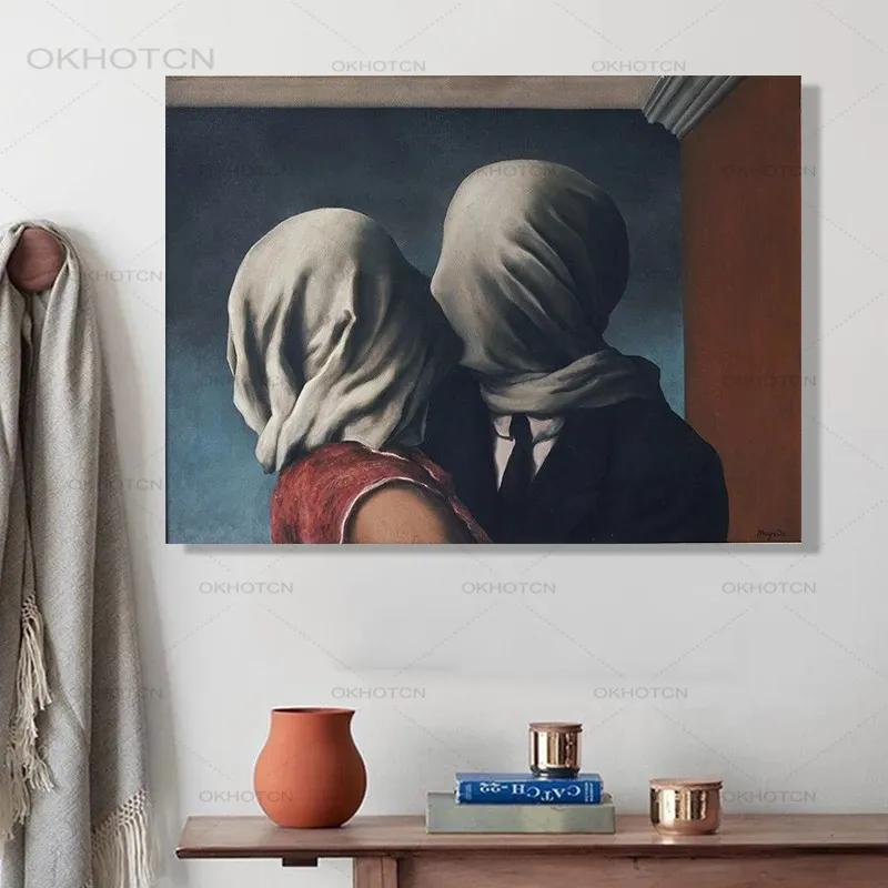 

Magritte s Kiss Poster Wall Art
