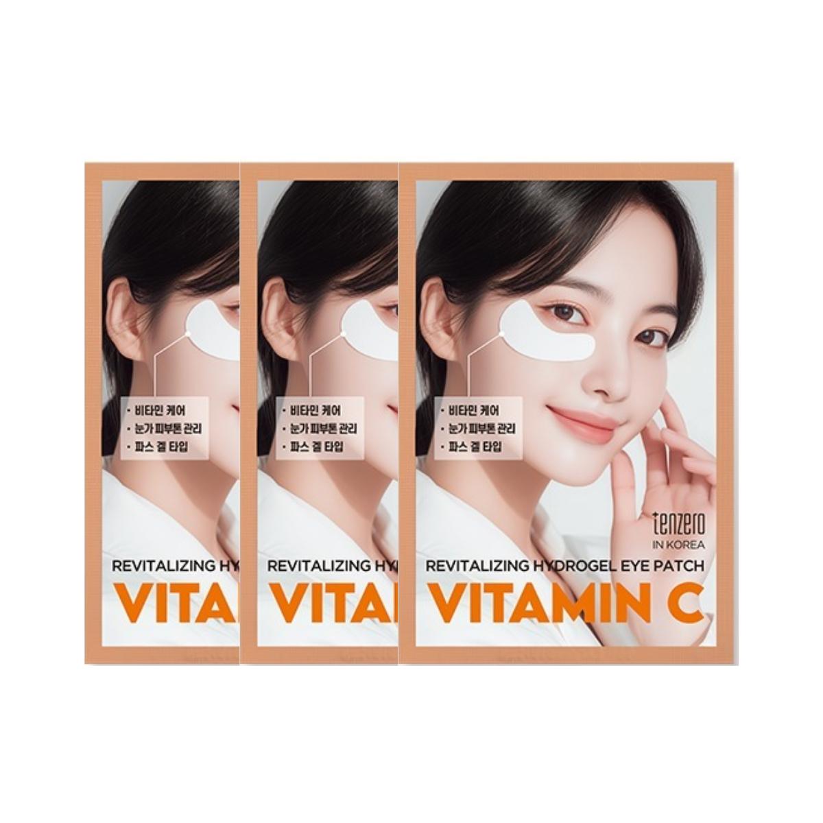 Tenzero Revitalizing Hydrogel Vitamin C Eye Patch Brightening & Fatigue Relief Under-Eye Mask 5pcs (Pack of 3)