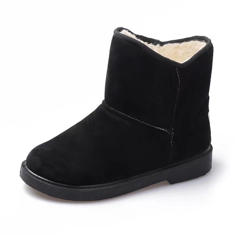 

Зимние ботинки женские 2025 новые женские хлопковые ботинки зимние бархатные утолщенные холодостойкие теплые нескользящие зимние хлопковые ботинки женские 35 чёрный