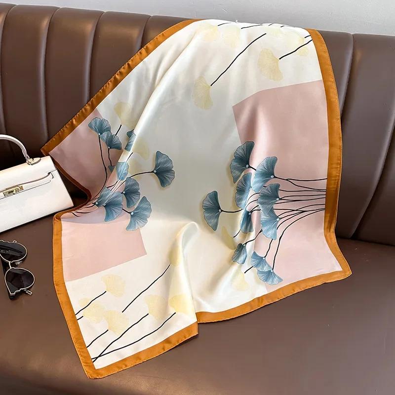 Fashion Scarves for Women Shawl Horse Print Silk Satin Hijab Scarf Female 70*70cm Luxury Brand Square Shawls Scarfs For Ladies