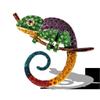 Blucome Fashion Colorful Lizard Brooch Rhinestone Animal Pins for Women Suit Bag Laple Pins Badage New Year Gift