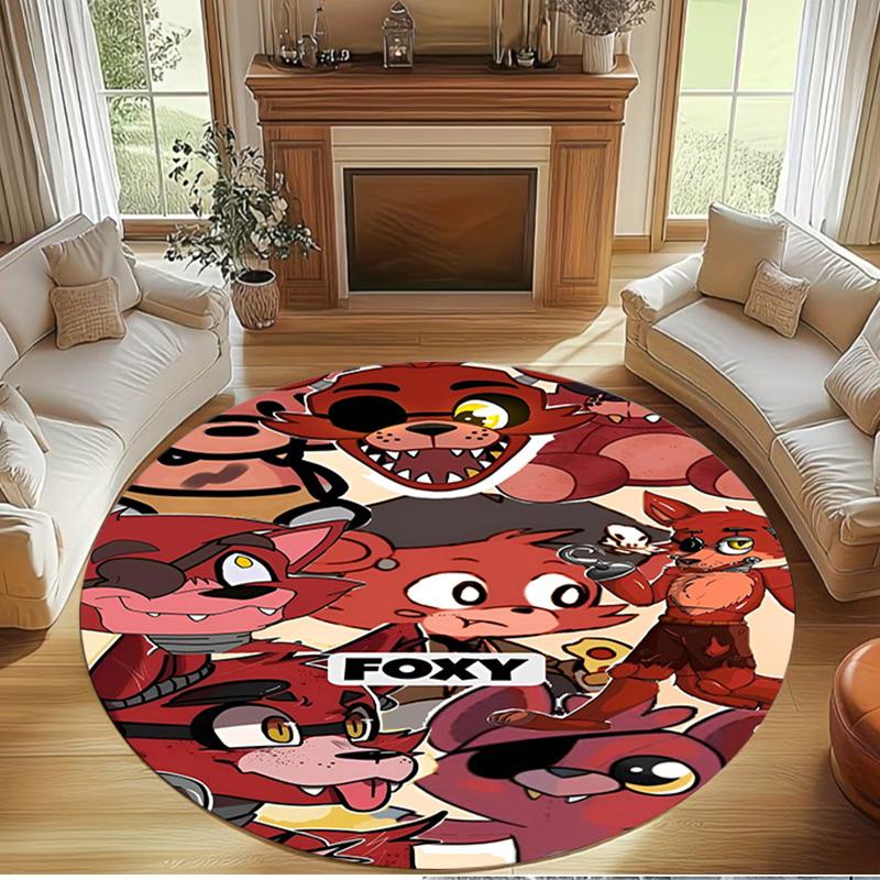 Five Nights at Freddy's Print Round Rug, Washable Floor Carpet, For Entryway Dorm Laundry Room Office Study, Home Decor Birthday Christmas Gift