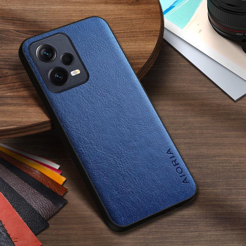 Luxury PU leather Case for Redmi Note 12 12S Pro Plus   Business solid color design phone cover Soft TPU&amp;Hard PC