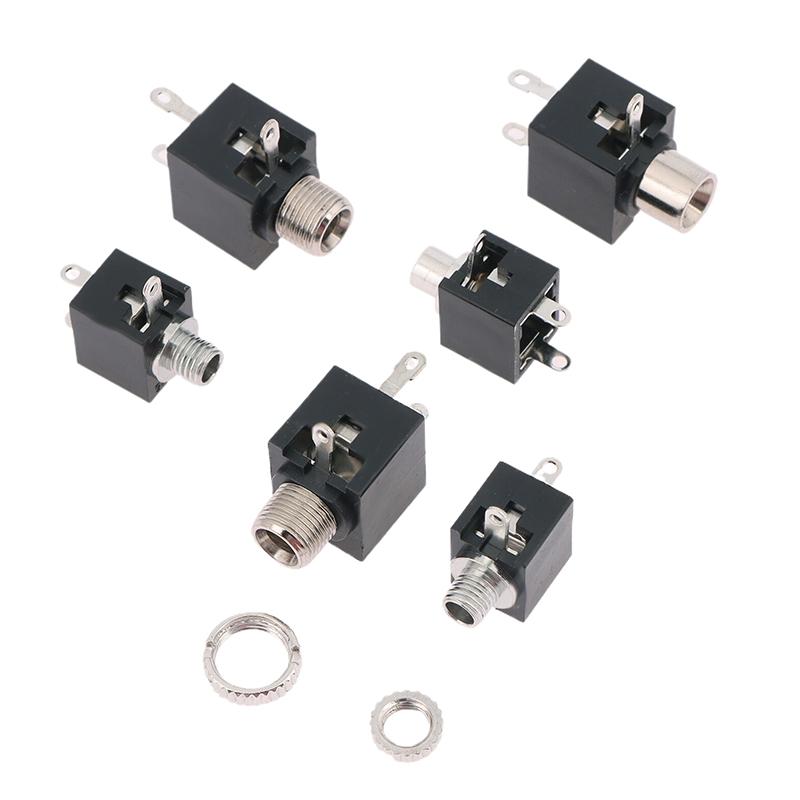 10Pcs 2.5/3.5Mm Pj301 Female Audio Connector 3 Pin Dip Headphone Jack Socket Mono Channel Pj-301M Pj301M Pj-201