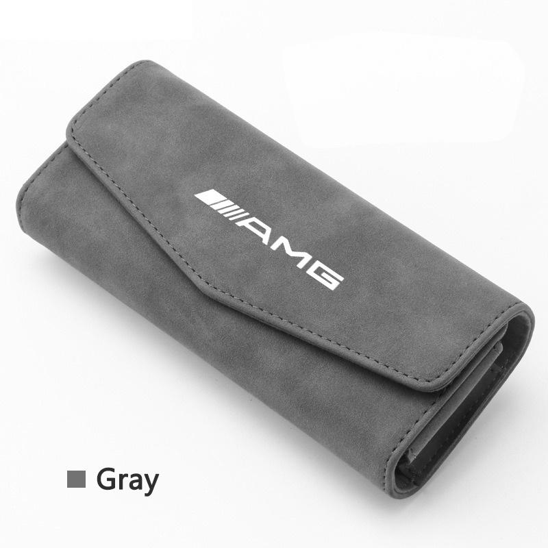 ZQE1  Car Sun Visor Glasses Holder Clip Eyeglasses Storage Bag Accessory For Mercedes Benz AMG W176 W212 W168 W222 W204 W190 C300