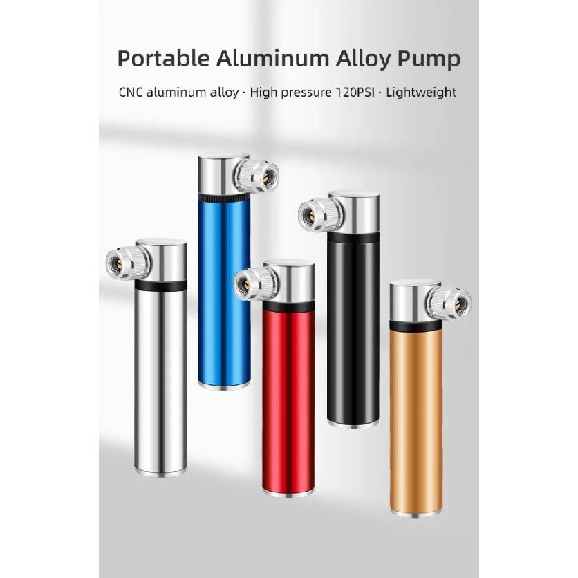 NPY Bicycle Pump Mini Portable Aluminum Alloy Bike Pumps Air Pump Mountain Cycling Tire Inflator Bike Valves Bicycle Pump