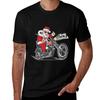 Santa Claus Christmas USA Biker Motorcycle Motorbike Gift TShirt Simple Line Art Print Tee