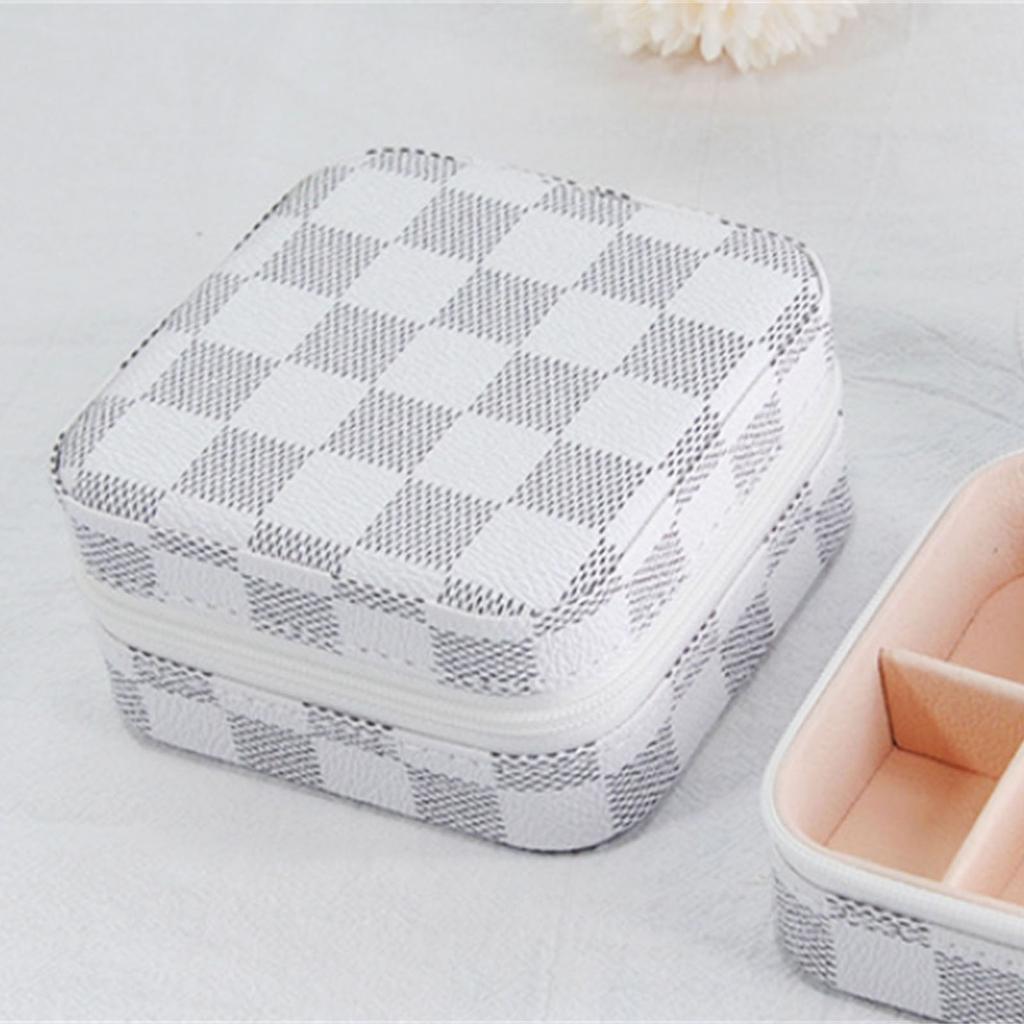 Elegant Small Jewelry Box Double Layer Portable Case PU Texture Jewelry Display Accessories Suitable for Daily Use
