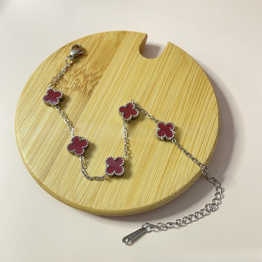 Lite Blomst Mini Armbånd Firkløver 9mm Ny Titanstål Fem-blomst Liten Utsøkt Enkelt High-end Damearmbånd