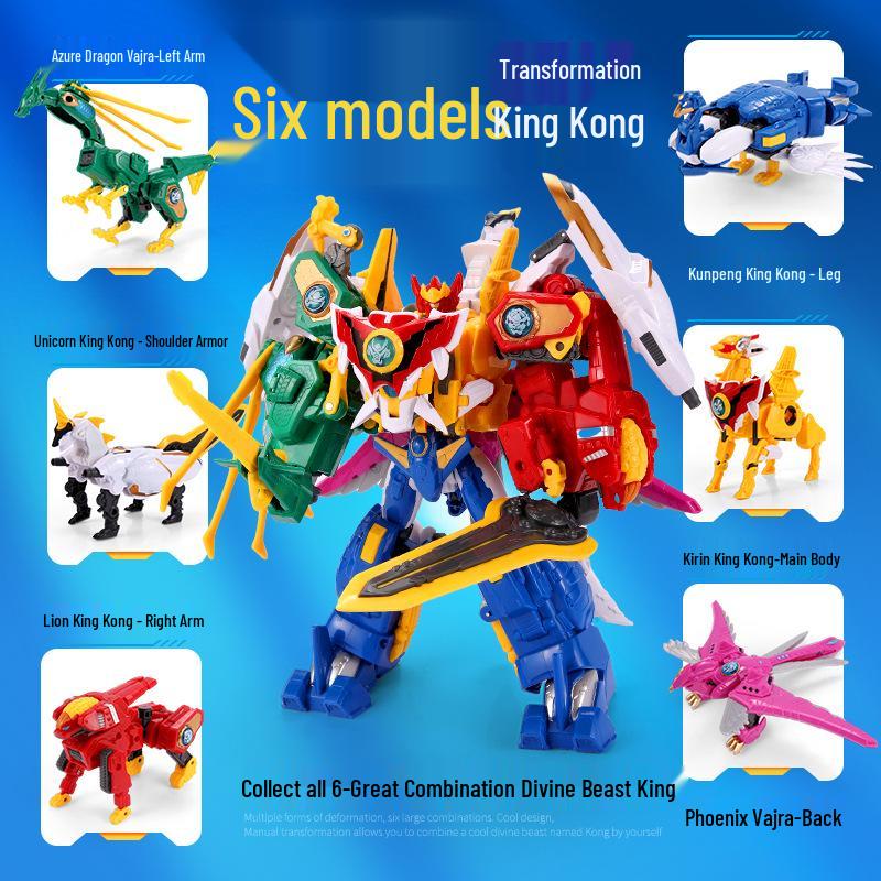 6-in-1 Transforming Mecha: Azure Dragon & Unicorn Adventures