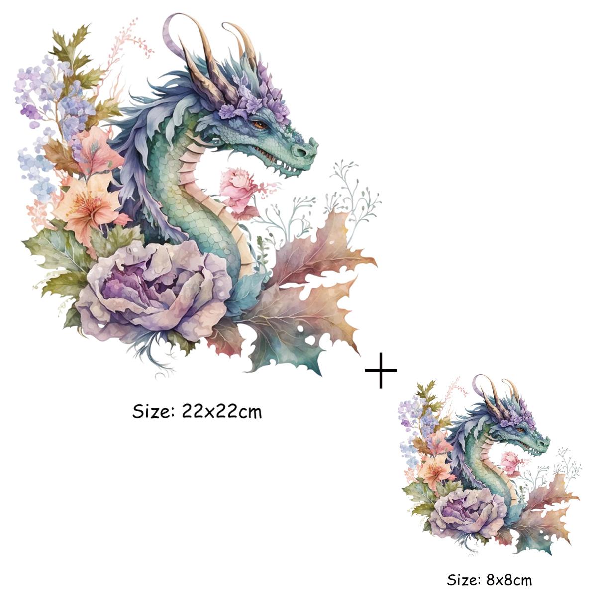 

Наклейка с теплопередачей могучего рога дракона, реалистичные цветы из чешуи дракона, сделанные своими руками, железные наклейки для одежды, футболок, принадлежностей для одежды и аппликаций