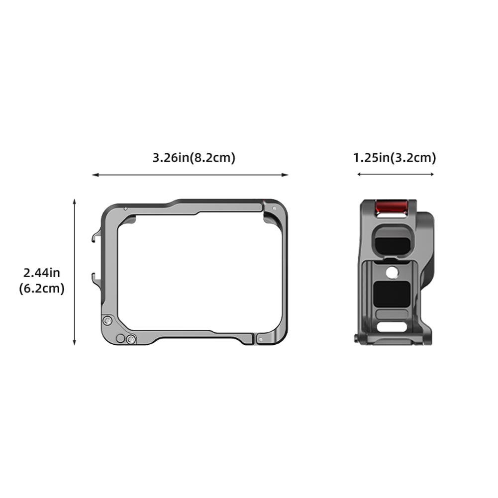 Metal Cage with Cold Shoe Aluminum Alloy Cage Protective Frame Housing Shell for Insta360 Ace Pro/Insta360 Ace Pro 2 Camera