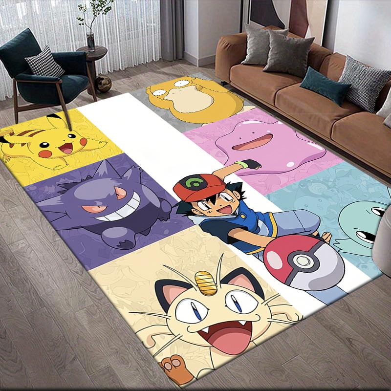 Pokémon Cute Collection Anti-Slip Rug, Rectangular Carpet for Living Room, Bedroom & Sofa Area, Home Decor