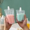 20 pièces Poches Réutilisables Transparentes avec Bec pour Boissons Étanches Sacs Souples en Plastique pour Smoothie Thé Voyage en Randonnée
