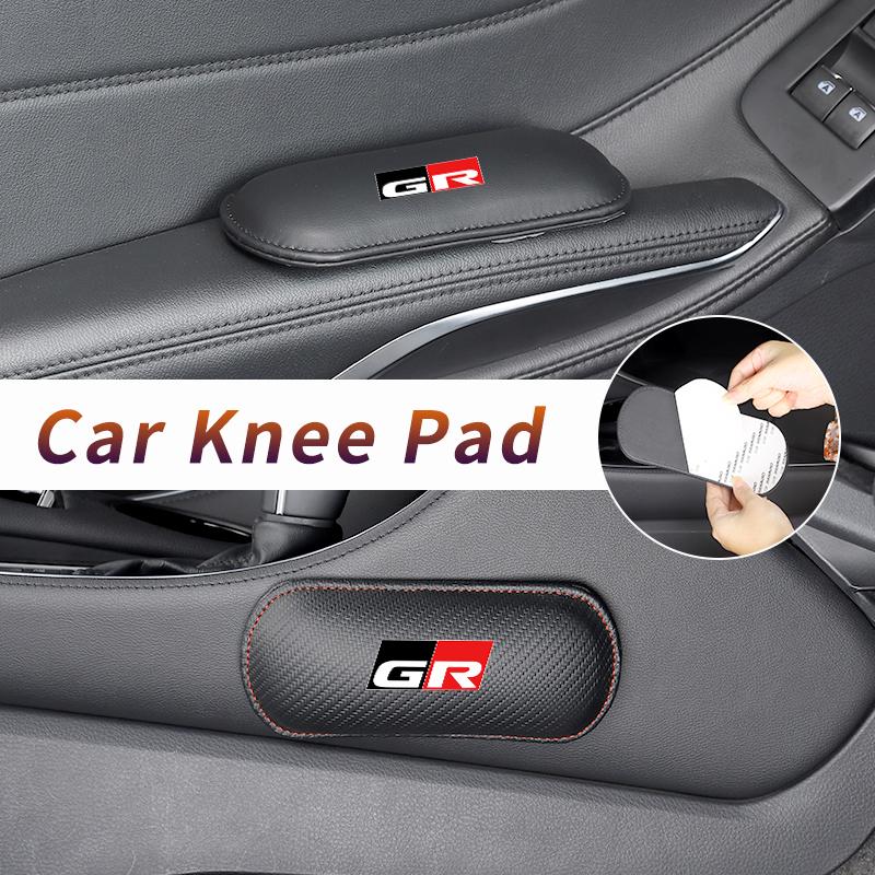 Car Knee Leg Protective Pad Foot Armrest Cushion Accessories For Toyota GR Gazoo Racing Sport C-HR RAV4 Avensis Prado Prius TRD