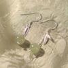 Hetian Jade Ear Hook Earring Women's High-end Temperament Ethnic Retro Earrings Cloisonne Craft Dangler Gift