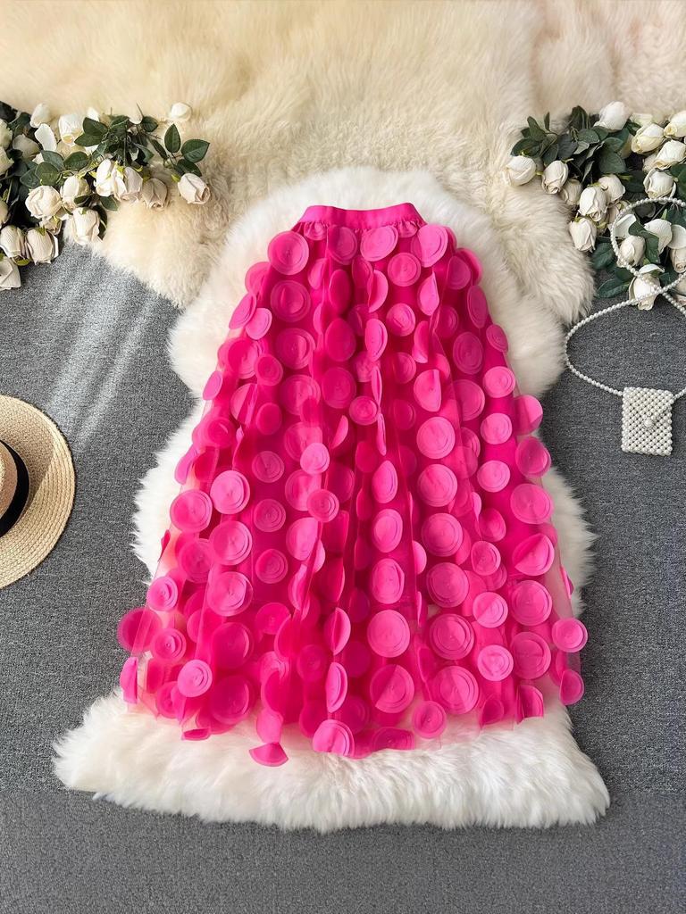 2026 High Waist Floral Mesh A-Line Fairy Skirt for Women