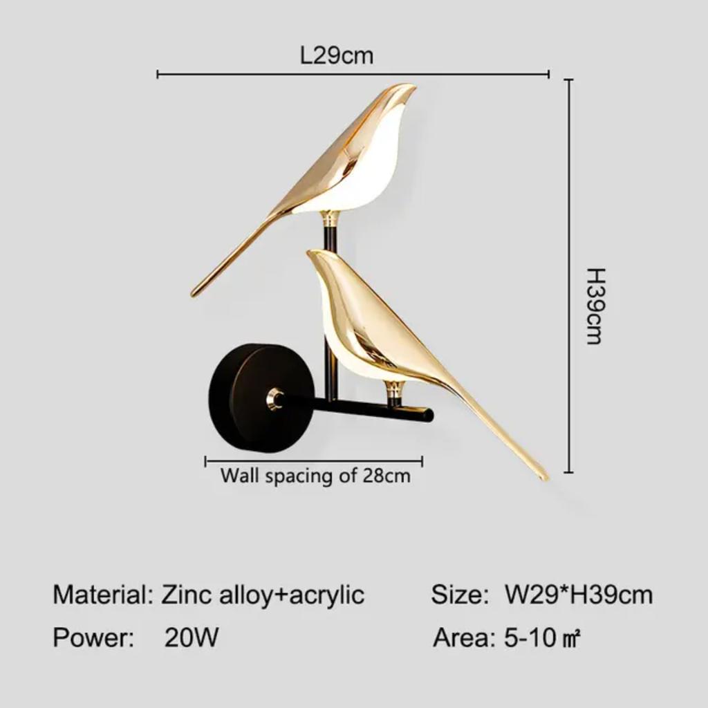 New Magpie Bird LED Wall Lamp Bedside Bedroom Rotation Indoor Wall Light Sconce AC85-265V