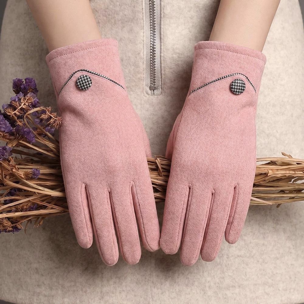 Women's Windproof Touchscreen Rabbit Fur Gloves for Cycling