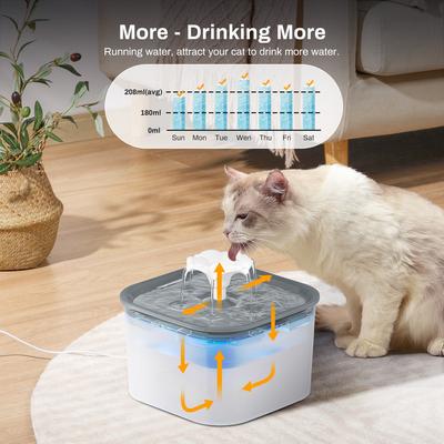 2.6L Automatic Cat Water Fountain With Faucet Dog Water Dispenser Transparent Filter Drinker Pet Sensor Auto Drinking Feeder