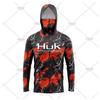 HUK Fishing Shirts Long Sleeve Hooded Face Cover Wear Outdoor