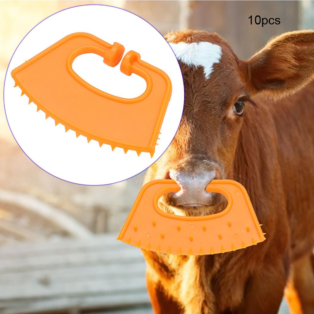 10 Pcs Plastic Thorn Anti Sucking Cow Calf Cattle Farm Feed Weaner Preventor Nose Ring Clip