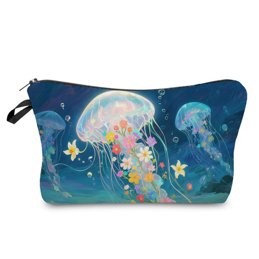 Sea Life Printed Cosmetic Bag, Travel Nail Polish Storage Bag, Classic Versatile Wash Bag