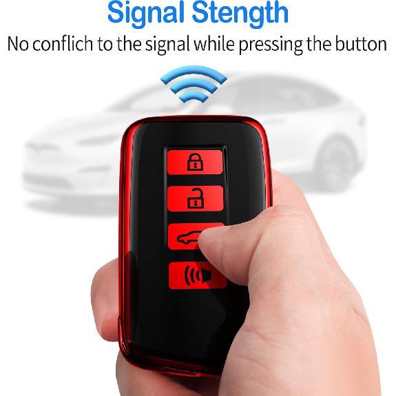 Tukellen for Lexus Key Fob Cover, Premium Soft TPU Full Protection Key Fob Case Lexus RX is ES GS LS NX RS GX LX RC LC Smart Keyless Fob Remote Key