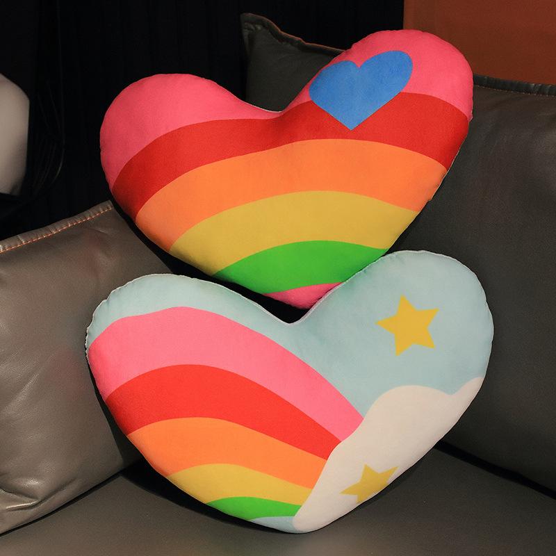 Girl Heart Rainbow Love Pillow Plush Toy Doll Girl Bed Sleeping Pillow Doll Children'S Rag Doll