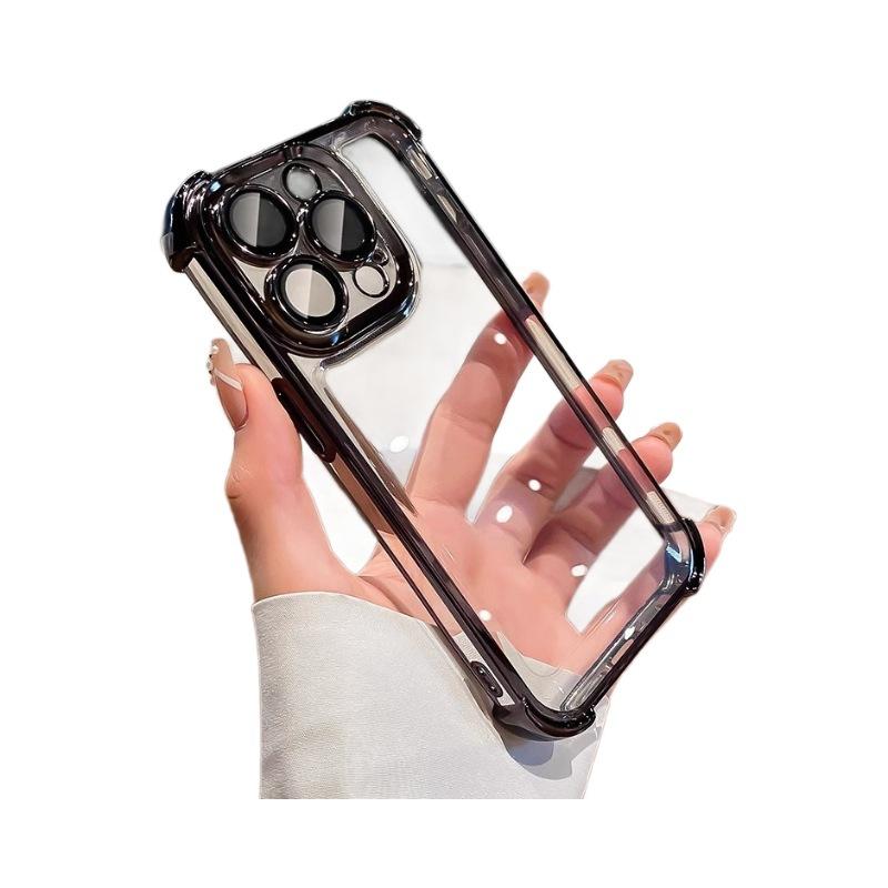 Applicable to apple 16promax airbag anti-drop electroplating tpu mobile phone case iphone15 with lens film 143 soft cover