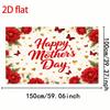 2D Florale Muttertags-Kulisse, Rotes Blumendesign mit Schmetterlingen für Party & Heimdekoration