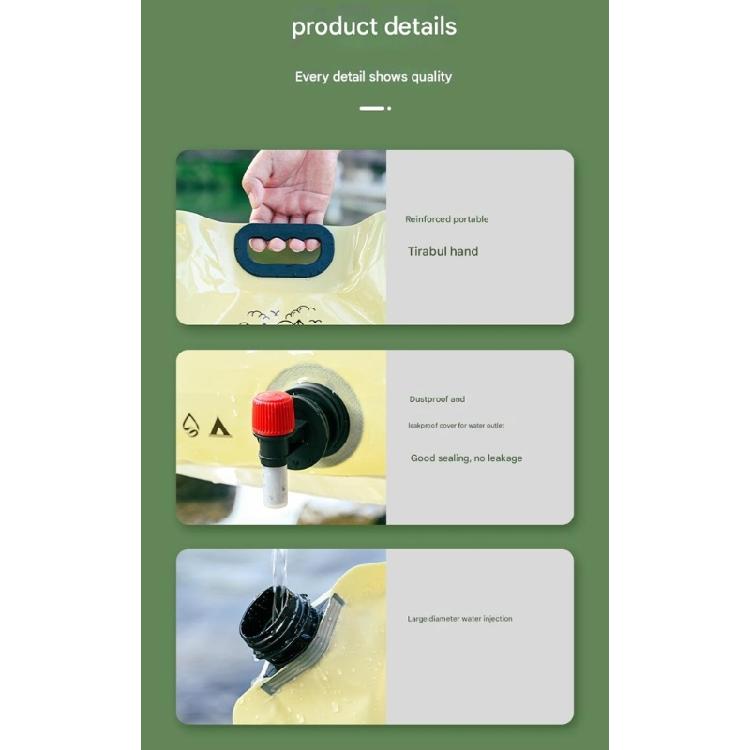 8L Camping Water Bag Portable Outdoor Travel Water Container with Faucet Drinking Water Bag Camping Accessories