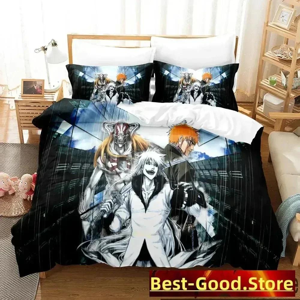 Anime Bleach Kurosaki Ichigo Bedding Set Printed Bed Set With Pillowcase Bed Duvet Cover Soft Queen King Size Bedclothes Home