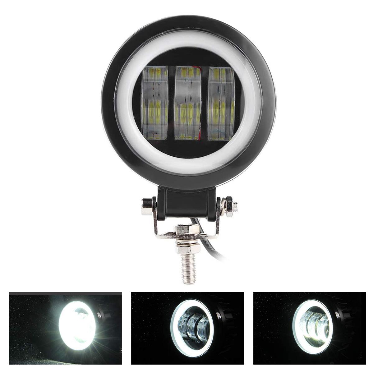 

30 Вт светодиодный рабочий фонарь Angel Eye Halo Ring 3,5 дюйма для мотоцикла, внедорожника, автомобиля, грузовика, 12 В, 24 В, белый 6500 К, дневные ходовые огни, фара для бездорожья