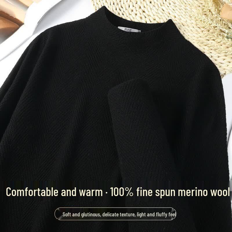 

SNOWFLYING Women s Merino Wool Half-High Collar Knit Sweater M