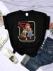 Caring For Your Demon Cat Womens Short Sleeve Personality Casual Tops Breathable Allmath TShirts Street Hip Hop Women Clothing