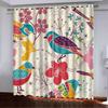 Curtains Flower And Bird Line Series Spring 3D Digital Printing High Density Blackout Curtains