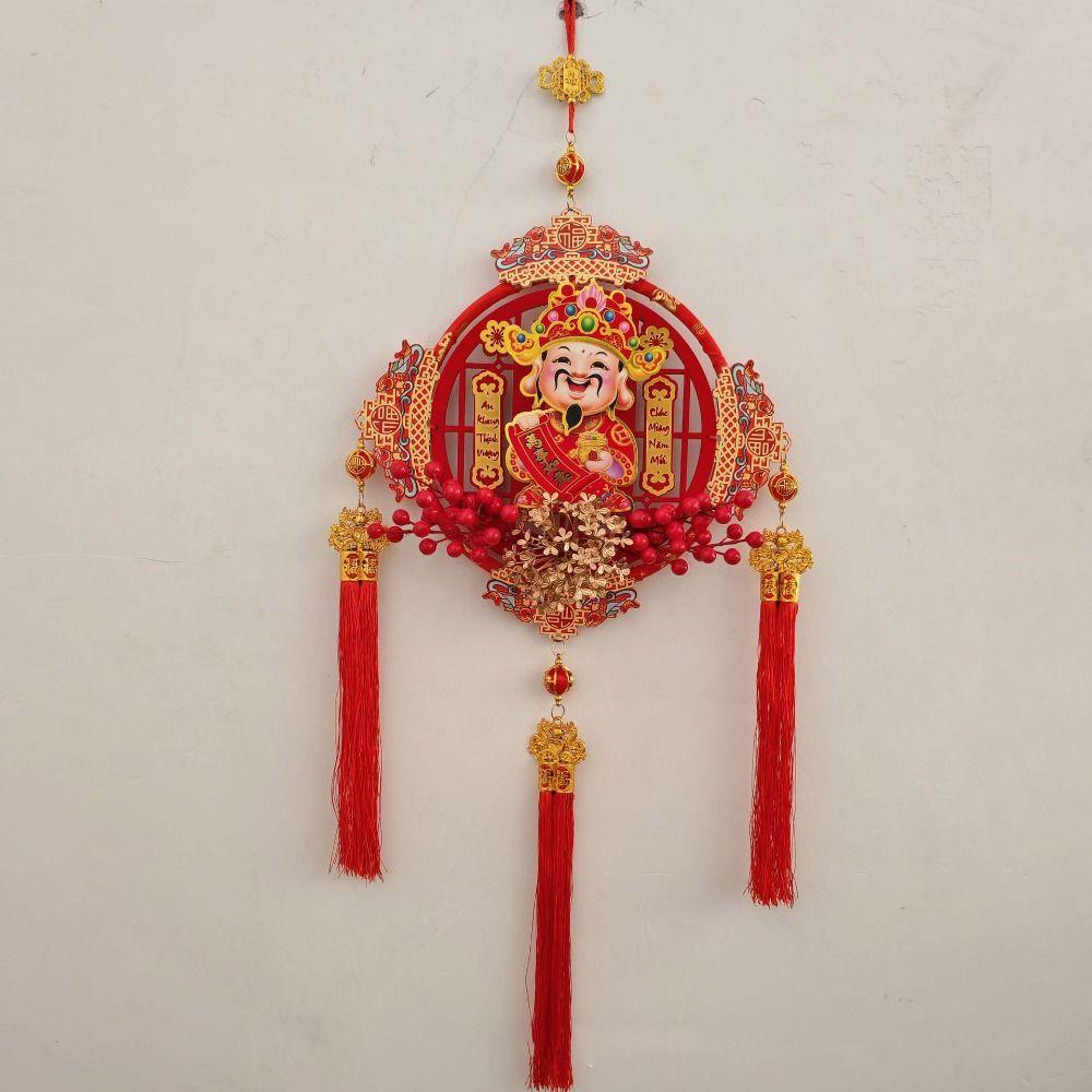 

Red God of Wealth Pendant Vietnam Characters Tassels Hanging Spring Festival Pendants Home Decor Style 3