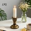Dining Table Candle Holder Vintage Taper Holder, Nostalgic Resin Candlestick Decorative Stand for Wedding Party Dinning Centerpiece European Retro