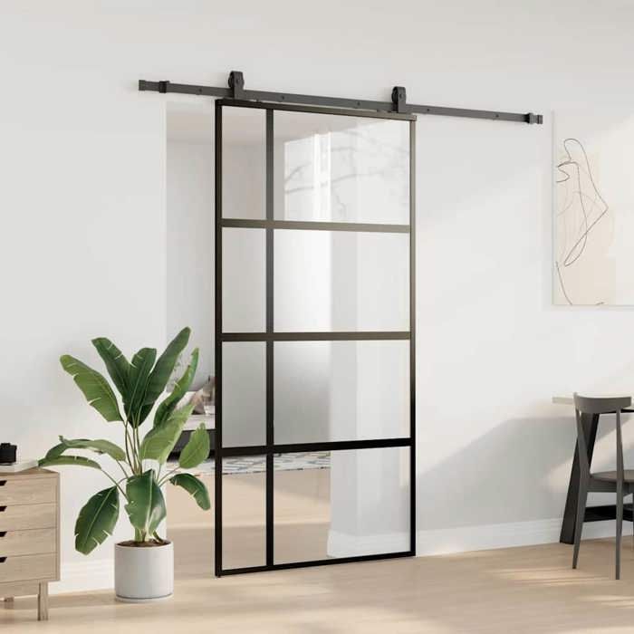VidaXL Sliding Door with Black Hardware Kit 102.5x205 Cm 3375980