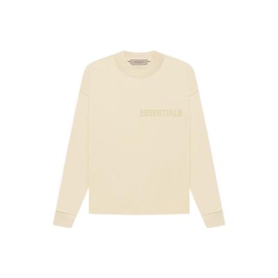 Essentials FW22 Langarm Logo Geprägtes T-Shirt Unisex Oberteile Eierschale FOG-FW22-258
