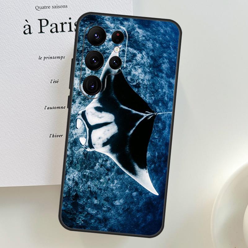 Animal Manta Ray Phone Case For Samsung Galaxy S25 Ultra S9 S10 S20 S22 S21 Plus S23 FE S24 Ultra Cover Shell