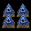 1Pc Natural Stone Ornament Decorative Reiki Healing Lapis Lazuli Pyramid Decor Devil's Eye Home Furnishings Positive Energy Meditative Jewelry 60x60mm