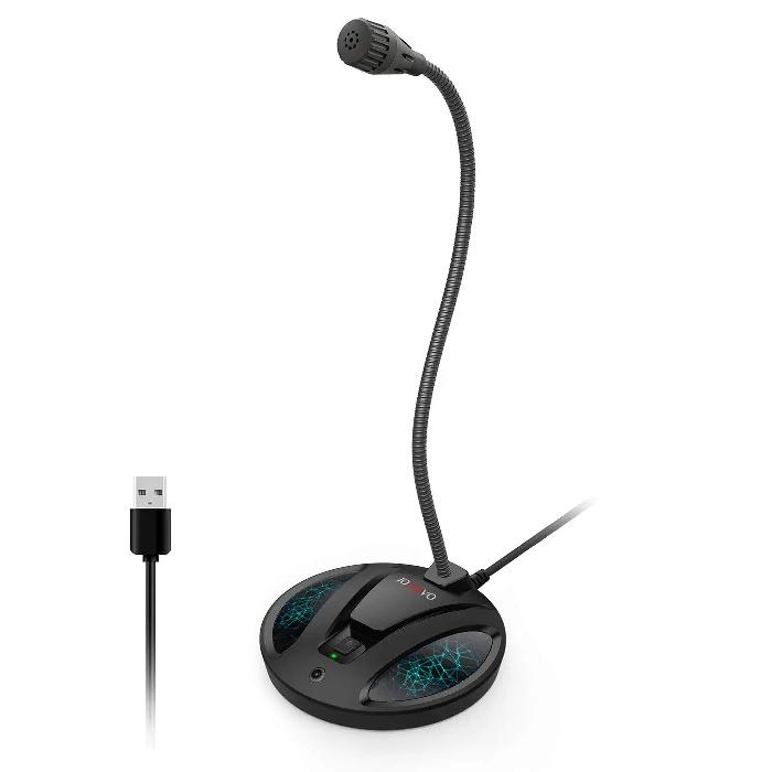 

JOUNIVO USB Microphone With Mute ButtonGooseneck Design Desktop Microphne For Computer Recording Dictation Podcasting Conference 603