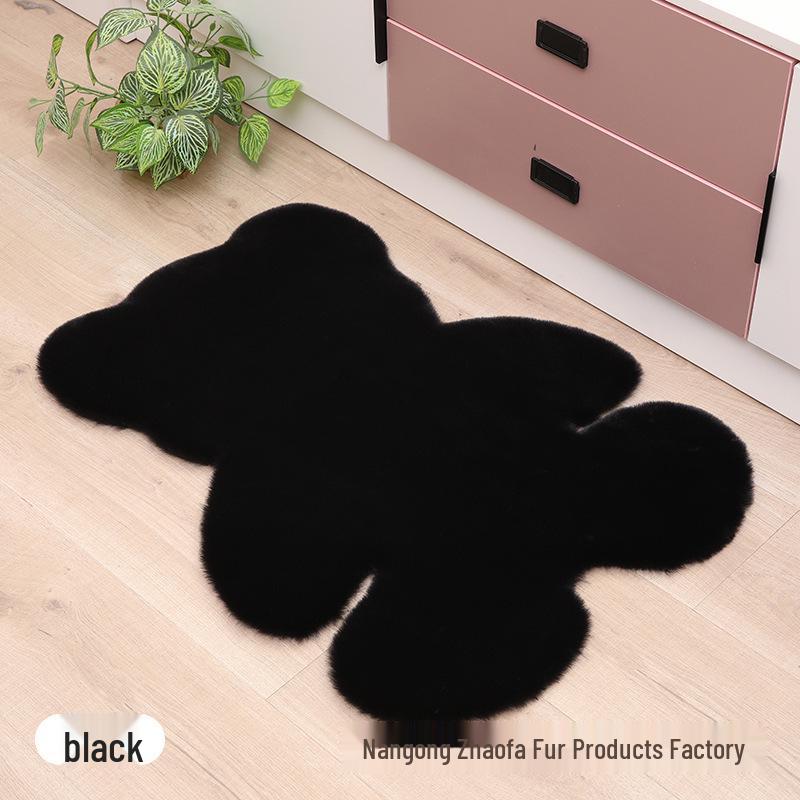 Inspired Faux Rabbit Fur Bear Rug - Plush Decorative Rug for Bedroom or Kids’ Room